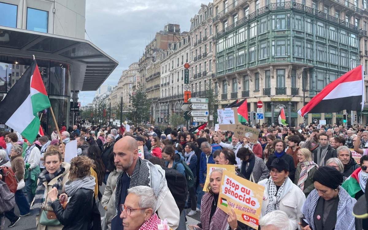 Десятки тысяч жителей Брюсселя приняли участие в акции протеста в защиту Палестины