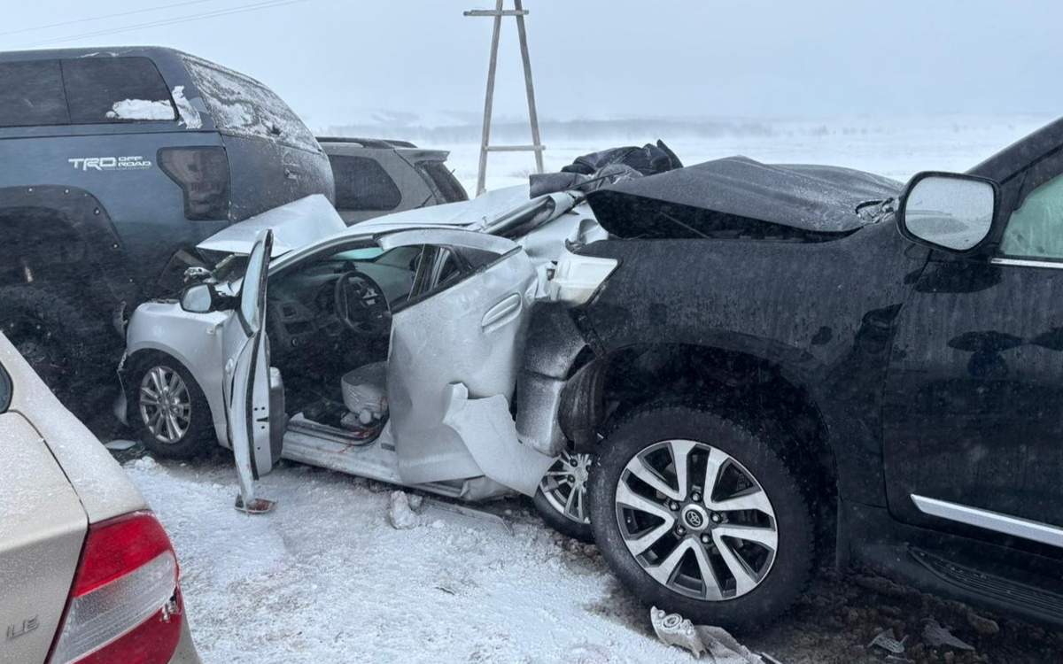 Столкновение 95 авто в Акмолинской области: причину аварии назвали в МЧС