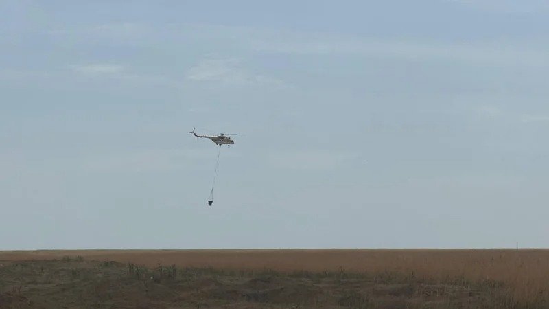 Возгорание камыша потушили в Атырауской области