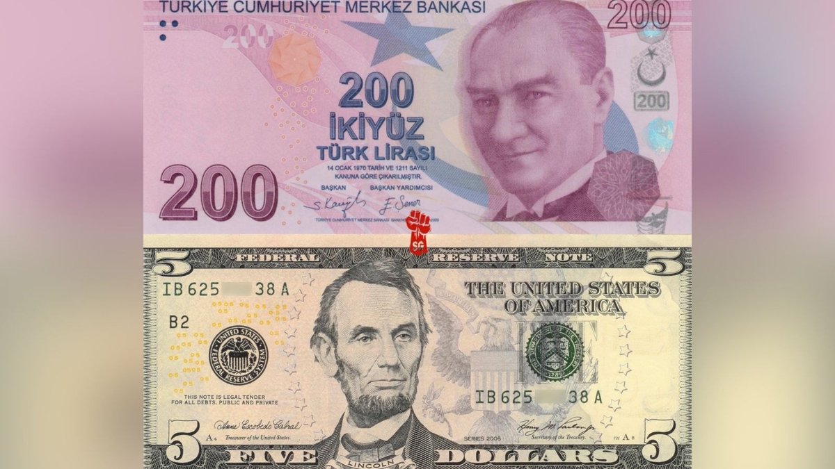 Курс лиры ослабевает: номинал самой крупной банкноты Турции опустился ниже $5