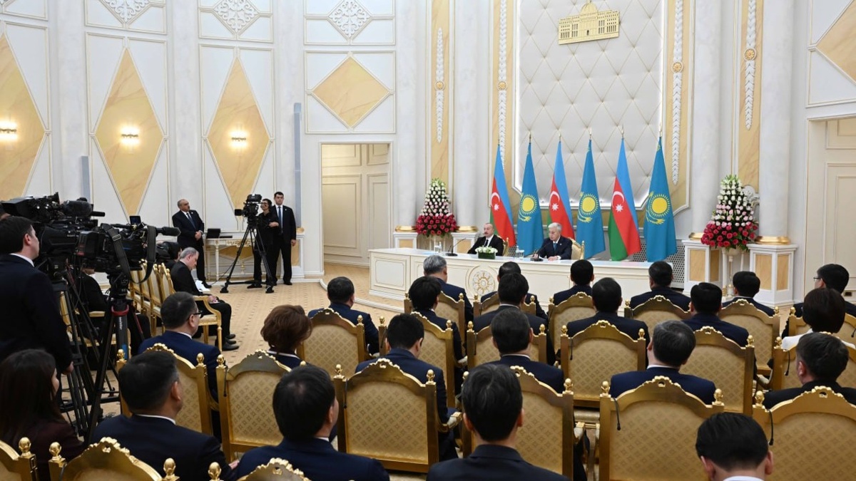 Состоялся брифинг президентов Казахстана и Азербайджана для СМИ