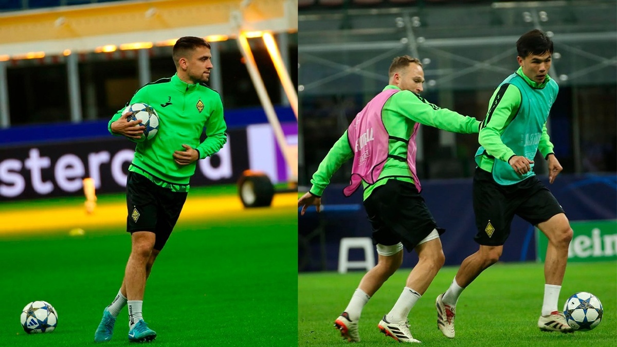 «Кайрат» провел тренировку на легендарном стадионе перед матчем с «Интером»