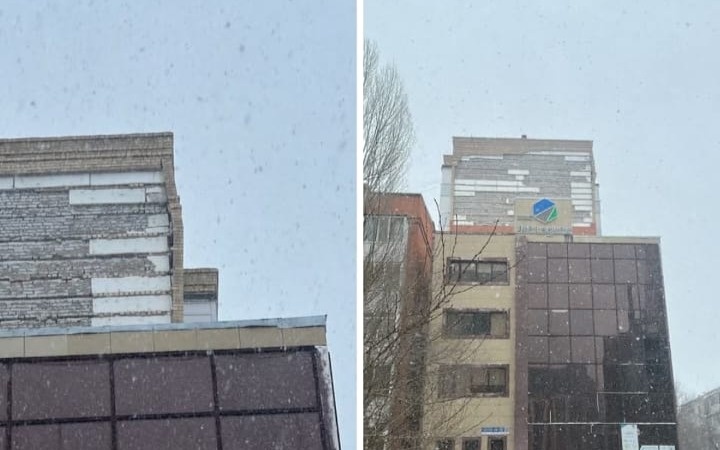 В Астане пять человек пострадали при обрушении кирпичной облицовки дома