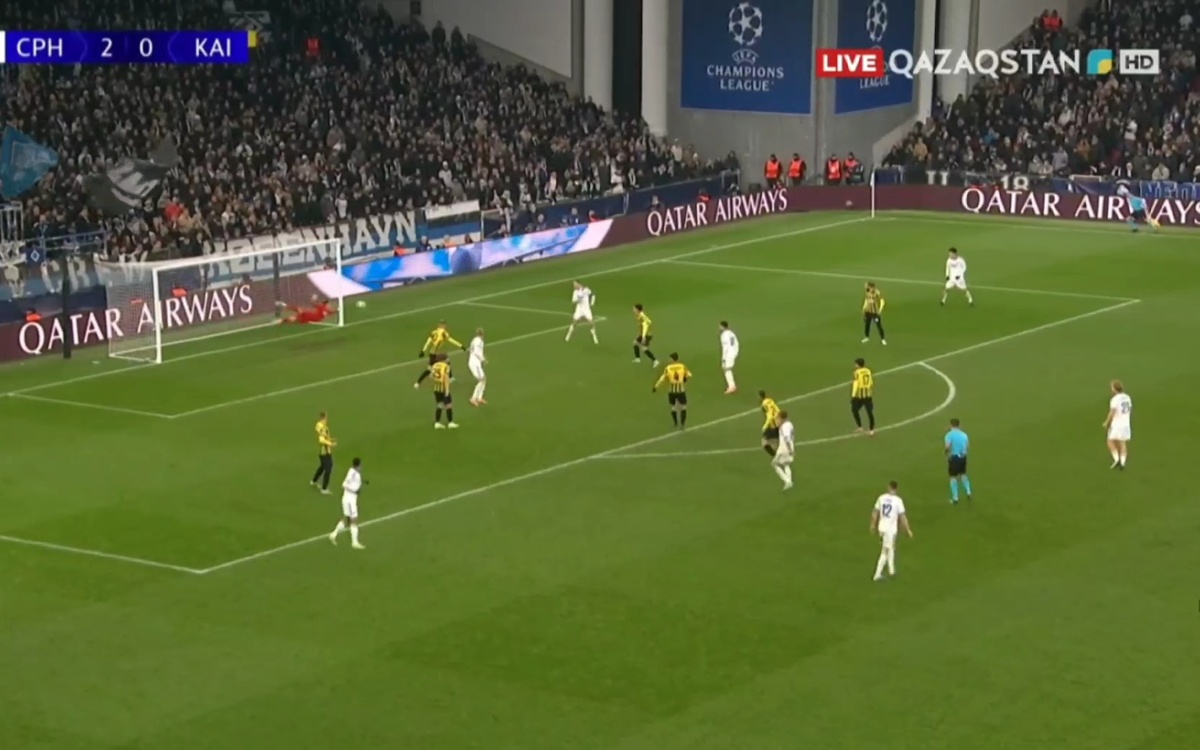 «Копенгаген» забил третий гол в ворота «Кайрата»