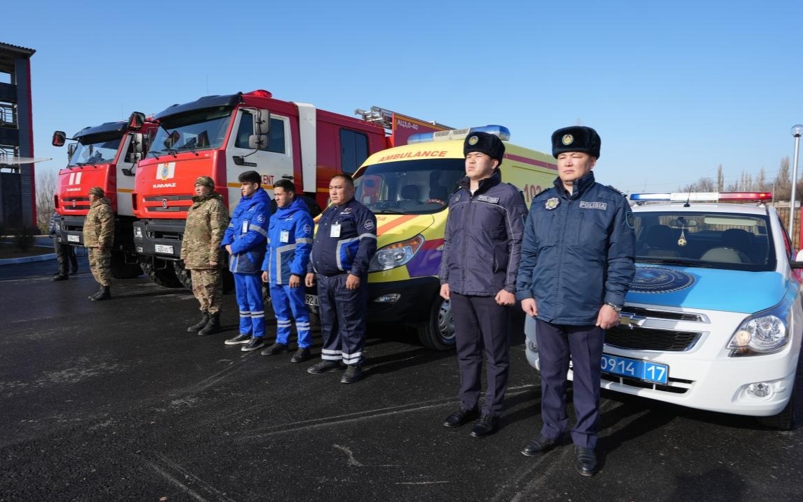 Пожарные, медики и полицейские: первый комплекс экстренных служб открыли в РК