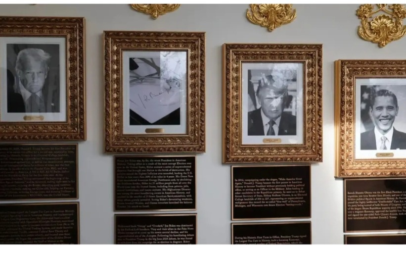 В Белом доме развесили таблички, высмеивающие экс-президентов США