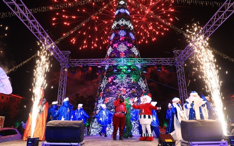 Главную новогоднюю елку зажгли в Караганде