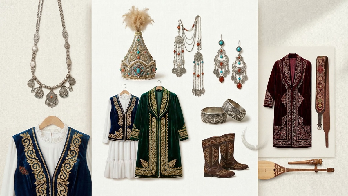 Казахская национальная одежда и украшения: чем глубже смысл — тем выше ценность