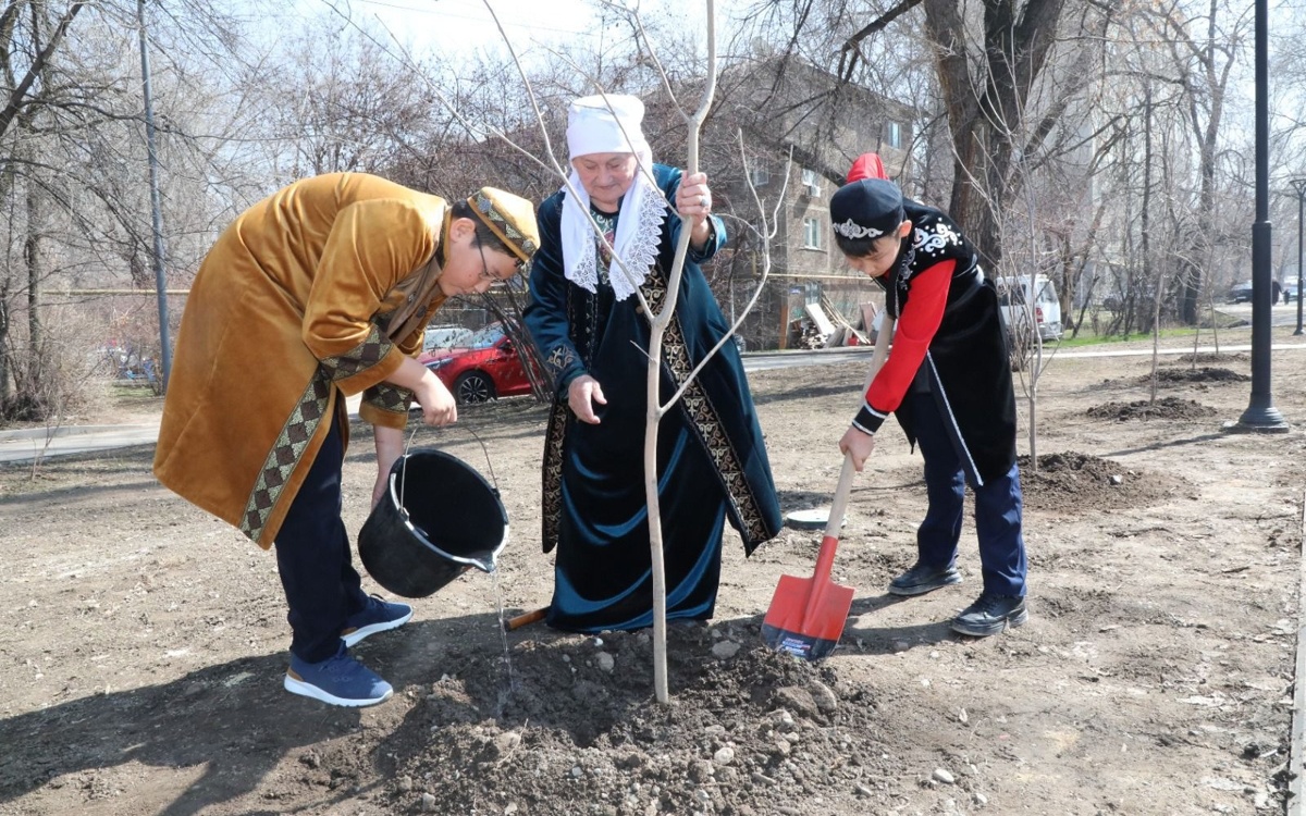 Более 400 деревьев высадили в Алматы в Жаңару күні