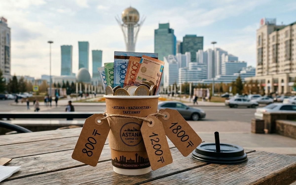 Сколько стоит кофе с собой в городах Казахстана