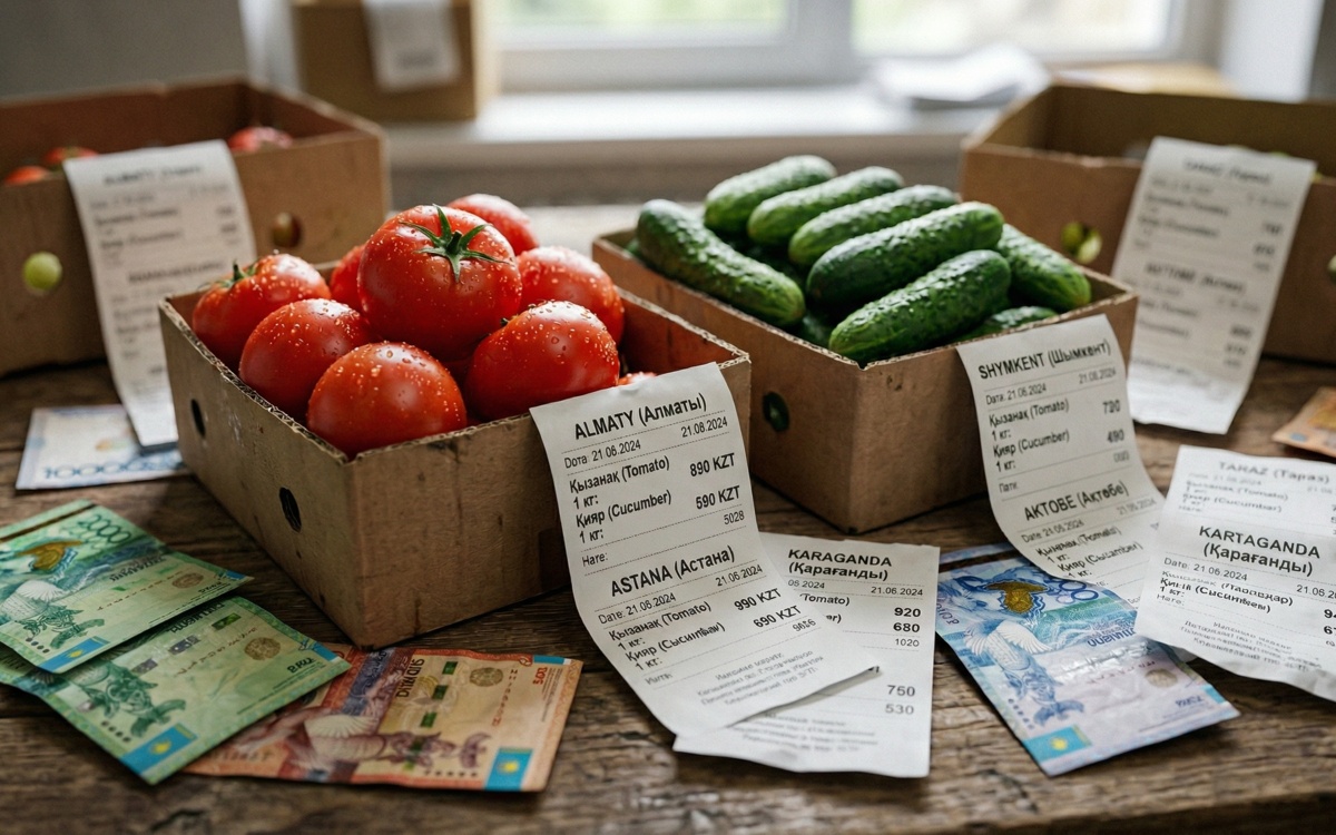 Сколько стоят помидоры и огурцы в городах Казахстана в апреле 2026 года