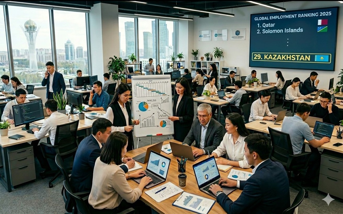 Казахстан вошел в топ-30 стран мира по уровню занятости в 2025 году