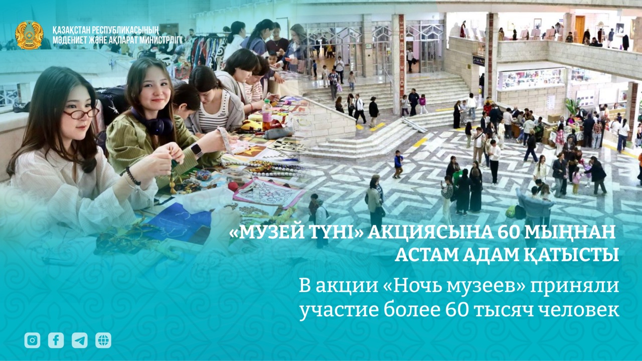 В акции «Ночь музеев» в Казахстане участвовали 60 тысяч человек