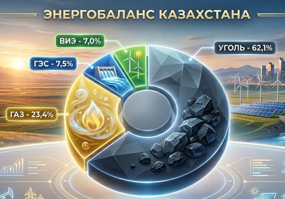 Минэнерго: уголь дает 62,1% электроэнергии Казахстана