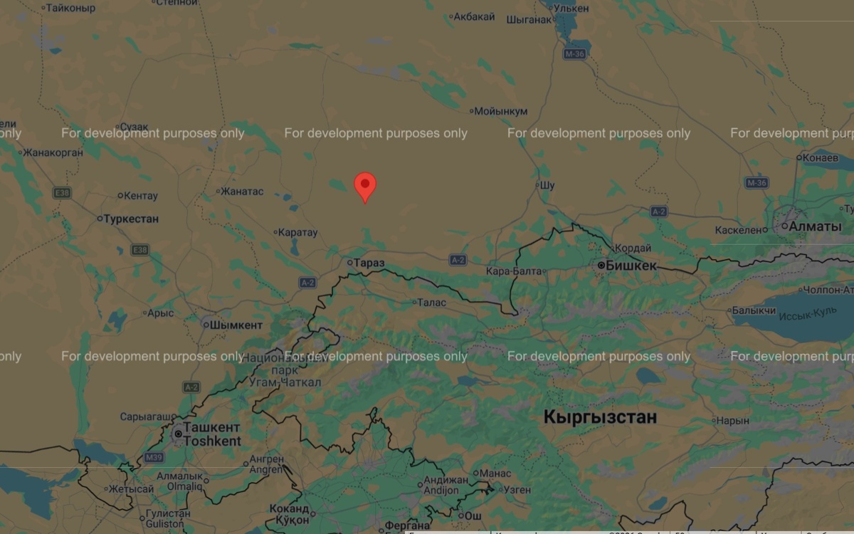 Землетрясение произошло в 63 км от Тараза