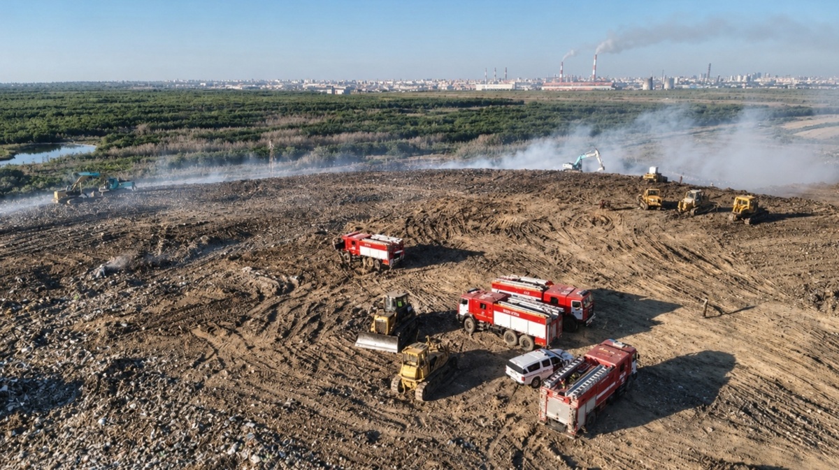 МЧС: пожар на полигоне отходов в Астане потушен