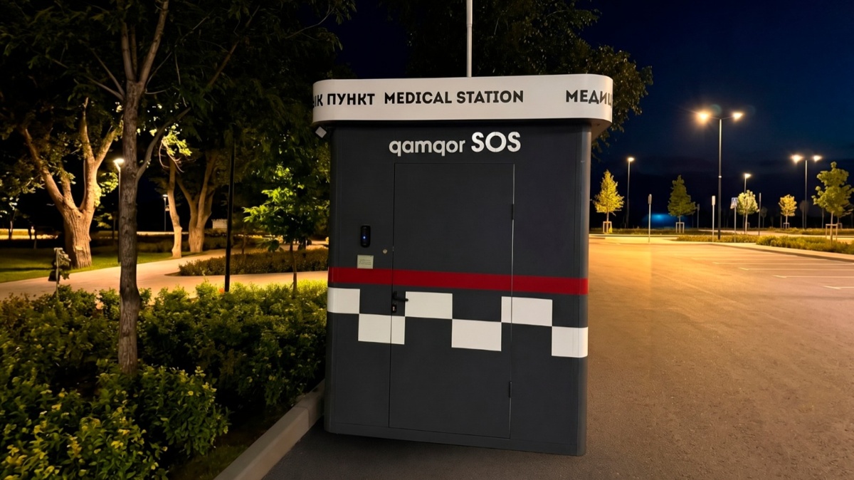 Модульный пункт первой помощи с кнопкой SOS появился в Алматы