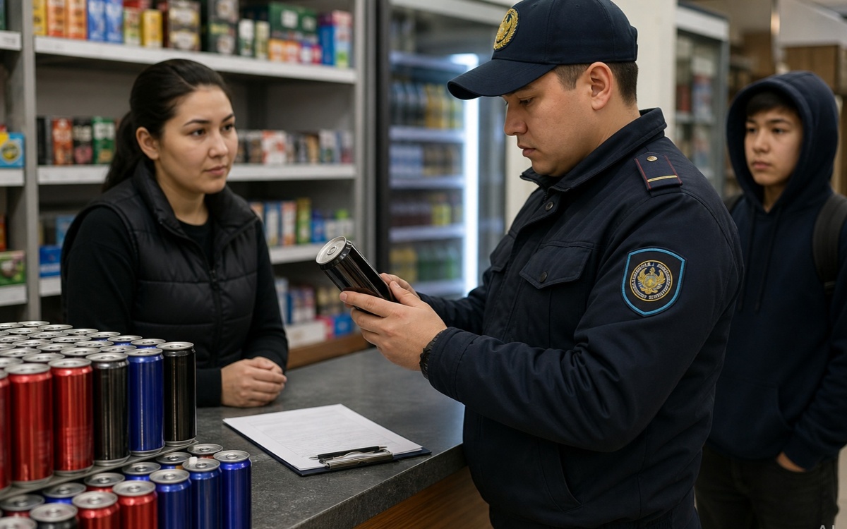 Магазины Алматы проверяют на продажу энергетиков несовершеннолетним