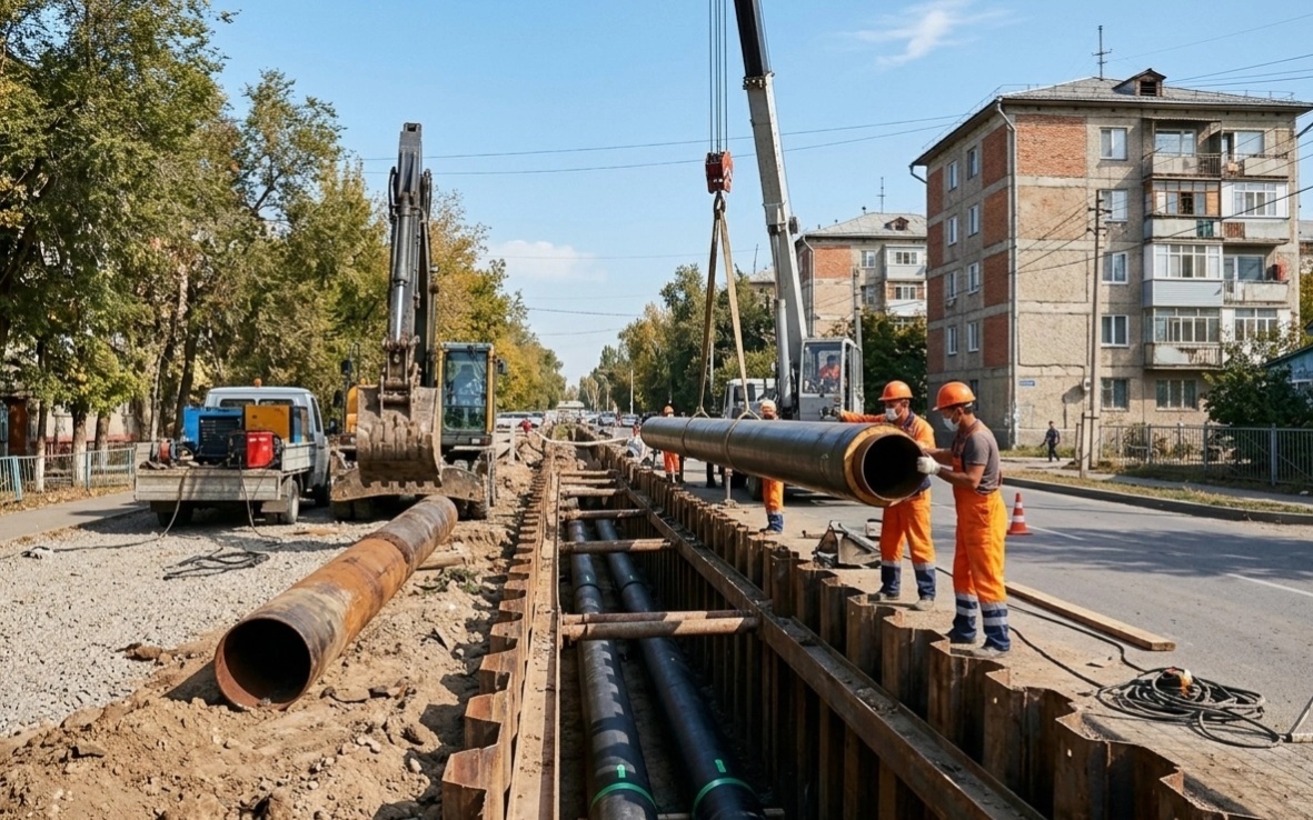В Таразе реконструируют изношенную теплосеть